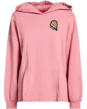 MAX&Co. Solid Color Hooded Sweatshirt - Pink