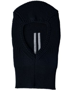 Rick Owens Ribbed Knit Balaclava - Blue