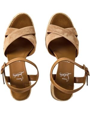 Christian Louboutin Calakala Leather Wedges - Brown