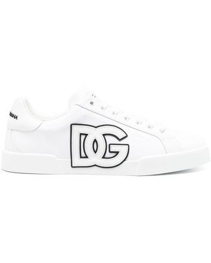 Dolce & Gabbana Lace-Up Low-Top Sneakers - White