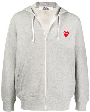 COMME DES GARÇONS PLAY Hoded Zipper Casual Jacket - Grey