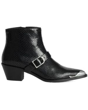 Zadig & Voltaire Tylow Wild Mirror Buckled Cowboy Boots - Black