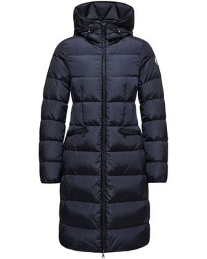 Moncler Avocette Hooded Long Down Jacket - Blue