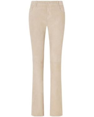 Stouls Suede Flared Trousers - Natural