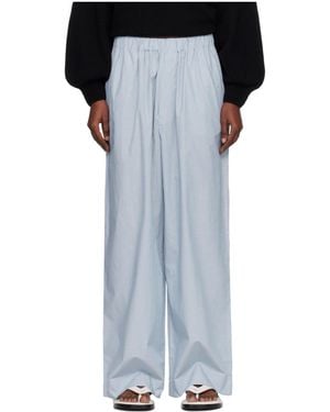 Baserange Claude Striped Trousers - Blue