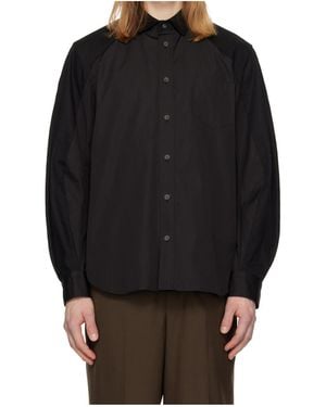 Sacai Long-Sleeved Collared Shirt - Black