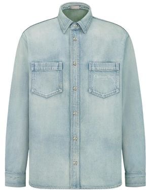 Dior Homme Button-Up Denim Shirt - Blue