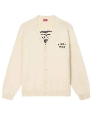 KENZO V-Neck Knitted Cardigan - Natural