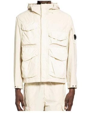 C.P. Company Goggle Hooded Jacket - Natural