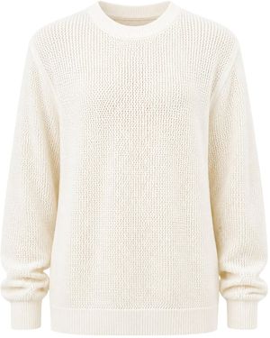 Maison Kitsuné Maison Kitsuné Open Knit Crewneck Sweater - White
