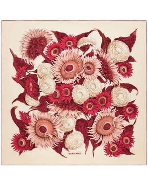 Ferragamo Ferragamo Floral Printed Scarf - Red