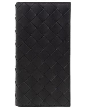 Bottega Veneta Intrecciato Slim Long Wallet - Black
