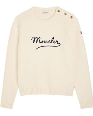 Moncler Cotton Crew-Neck Sweater - White