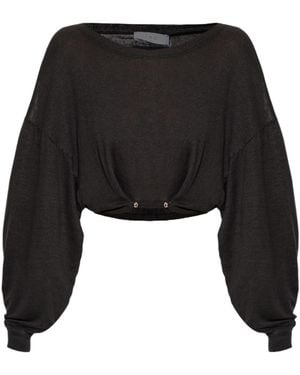 IRO Long-Sleeved Short Top - Black