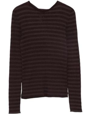 Twinset Striped Ribbed Knit Top - Brown