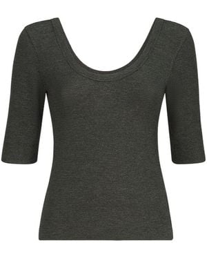 Brunello Cucinelli Sparkling Virgin-Wool Top With Monili - Grey