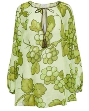 Etro Printed Ramie Tunic - Green