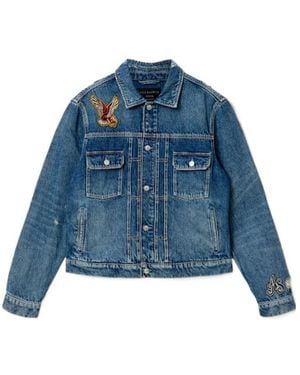 AllSaints Exile Slim Fit Denim Patch Jacket - Blue
