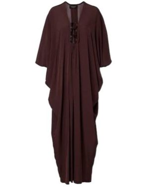 Adriana Degreas Ring-Detail Draped Kaftan - Red