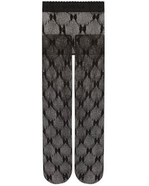 Gucci Double G Logo Semi-Sheer Tights - Grey