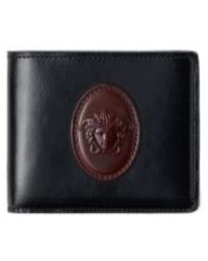 Versace Roomy Leather Wallet - Black