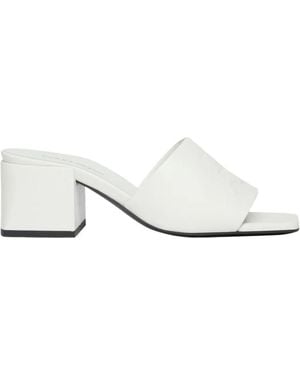 Courreges 55Mm Leather Block-Heel Sandals - White
