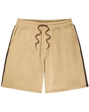 Moncler Striped Cotton Shorts - Natural