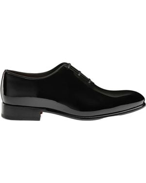 Santoni Pointed Toe Lace-Up Trainers - Black