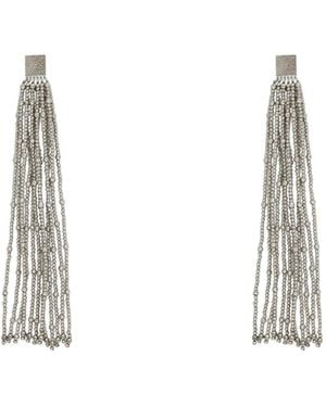 Brunello Cucinelli Beaded Stud Earrings - White
