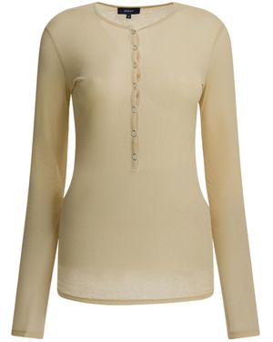 Soeur Buttoned Long-Sleeved T-Shirt - Natural