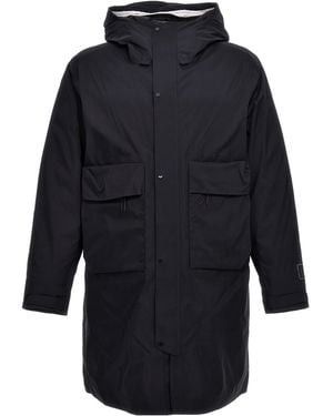 C.P. Company Logo-Print Layered Coat - Blue