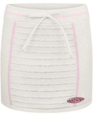 CASABLANCA Logo-Detail Knit Mini Skirt - White