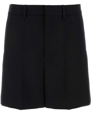 Valentino Wide-Leg Tailored Shorts - Black