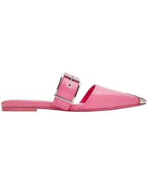 McQueen Punk Flat Mules - Pink