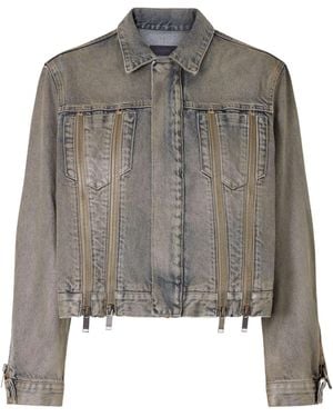 Haikure Detailed Denim Jacket - Gray