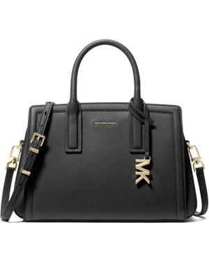 Michael Kors Michael Laila Small Pebbled Satchel Bag - Black