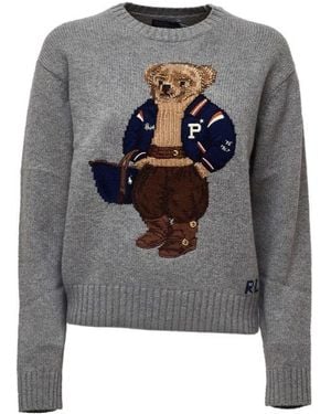 Polo Ralph Lauren Bear Motif Sweater - Gray