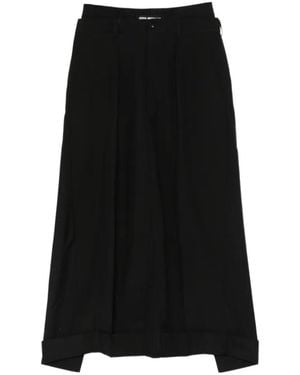 Junya Watanabe Double-Waistband Pleated Midi Skirt - Black