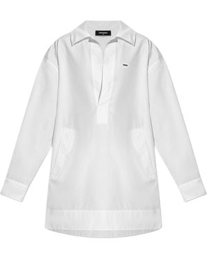 DSquared² Wingtip-Collar Mini Dress - White