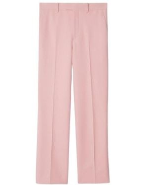 Burberry Pressed-Crease Straight-Leg Tailored Trousers - Pink