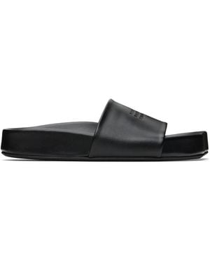 MM6 by Maison Martin Margiela Numbers-Motif Slides - Black
