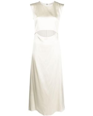 Loulou de Saison Copan Satin Midi Dress - White
