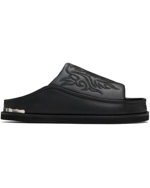 Toga Virilis Embroidered Sandals - Black
