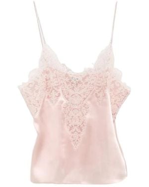 Chloé Lace Silk Top - Pink
