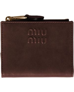 Miu Miu Small Leather Wallet - Brown