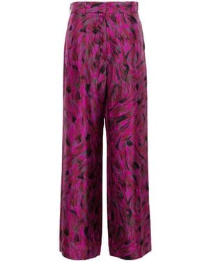 Lanvin Brush Stroke-printed Trousers - Red