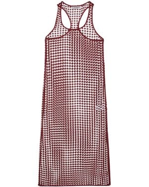 Ganni Sleeveless Knit Dress - Red
