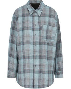 Magliano Oversized Checked Shirt - Blue
