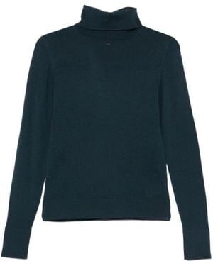 Patrizia Pepe Fine Gauge Turtleneck Knit Top - Blue