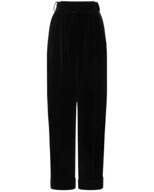 Alexandre Vauthier High Waist And Wide Legs Casual Pants - Black